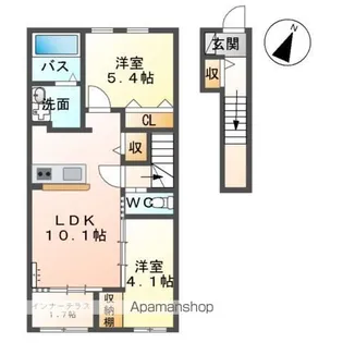 ルミーナ開成【205号室】の間取り