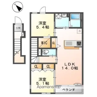 グランコリーヌⅡ【2階】の間取り