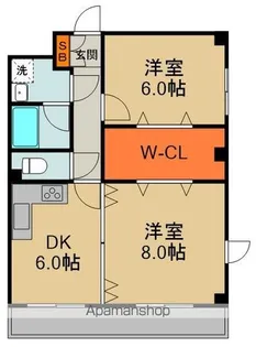 ジーオーシックス【2階】の間取り