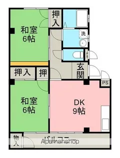 上原ハイツB棟【1階】の間取り