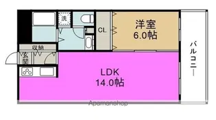 アパートメントK’S福島【8階】の間取り