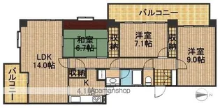 佐鳴湖パークタウン12号棟【3階】の間取り