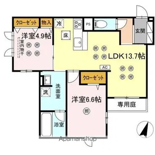 TORISIA STAGE小郡駅南【1階】の間取り