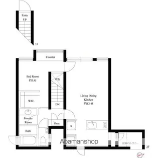 スクエアコート早稲田【2階】の間取り