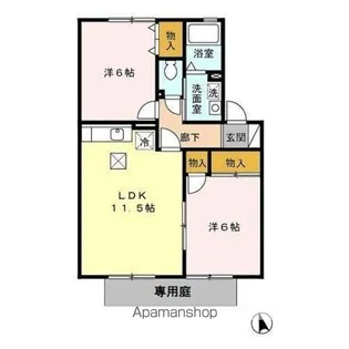 サンライフ市の玉A棟【1階】の間取り