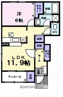 プロムナードF Ⅰ棟【1階】の間取り