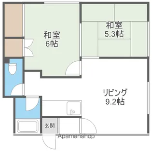 コーポ真木【1階】の間取り