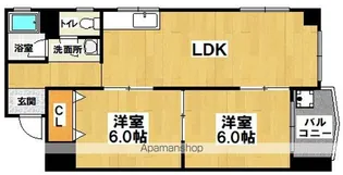 ハイツ粟新【4階】の間取り