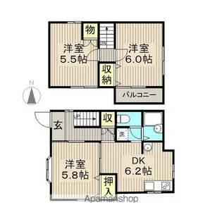 M・Kハイツ【201号室】の間取り