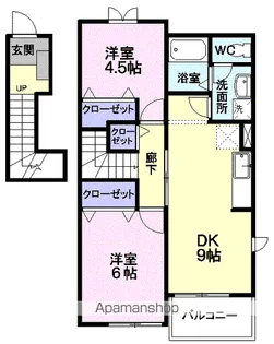 アルカンシェル エスティA【2階】の間取り