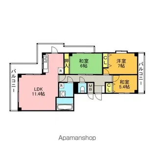 グランドムール寺塚【4階】の間取り