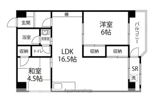 二口ビル【302号室】の間取り