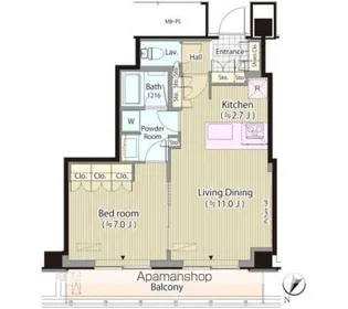 メルクマール京王笹塚レジデンス【19階】の間取り