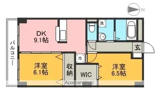 リバーパーク桂【2階】の間取り