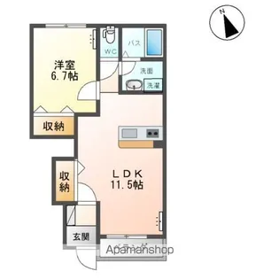 ガーデンハイム美郷【1階】の間取り