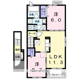 BーUP華 Ⅰ【2階】の間取り