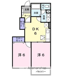 2DKの間取り画像