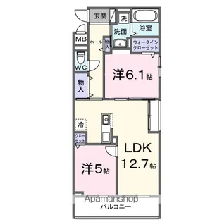 ノルド フィウ?メ【2階】の間取り