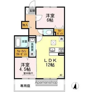 オネスト上林 A棟【1階】の間取り