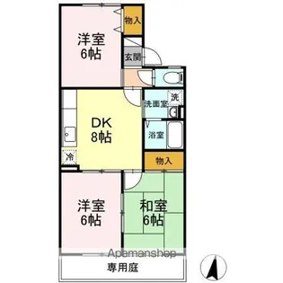 セジュール浅田【1階】の間取り