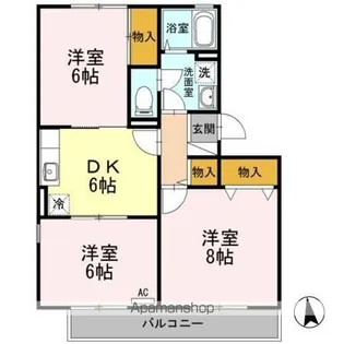 ツインコート A【2階】の間取り