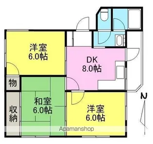 ウッドネスト木太【3階】の間取り