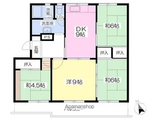 リアンⅠ棟【3階】の間取り