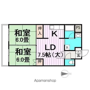 パークハイツ東口【5階】の間取り
