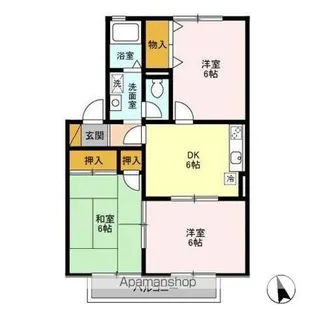 ハイカムール園生【203号室】の間取り