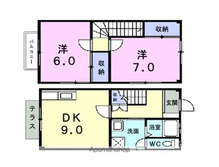 ドミールシャンテ【102号室】の間取り