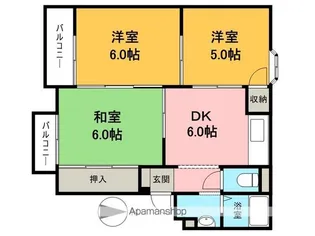 サンパーク816【2階】の間取り
