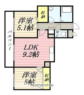 Many’s Court【102号室】の間取り