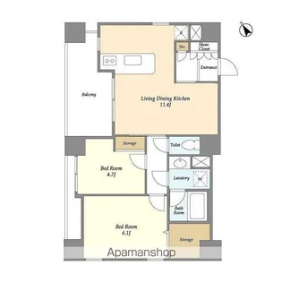アブレスト動坂【2階】の間取り