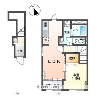 仮)取手市米ノ井アパートA棟【2階】の間取り