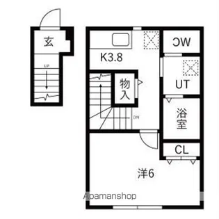 TーGRANDE【201号室】の間取り