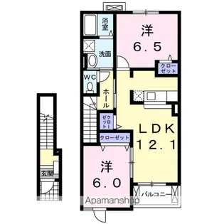 マーベラスビューD【2階】の間取り
