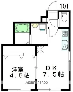 コート中野【101号室】の間取り