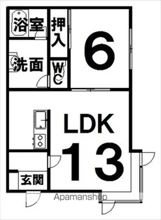 1LDKの間取り画像