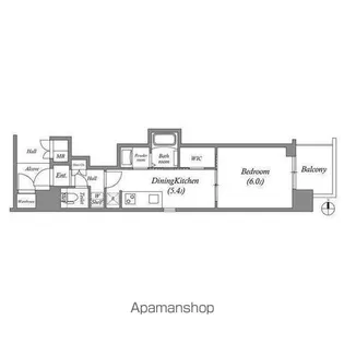 エステムコート名古屋平安通クチュール【11階】の間取り