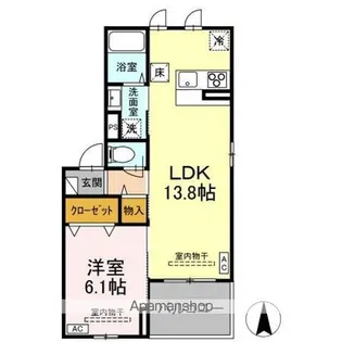 リヴェール長町【1階】の間取り