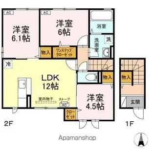 ヴィオーラ旭町 B【2階】の間取り
