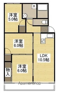三和コーポ【3階】の間取り