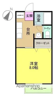 ヒル・フィールズ光【106号室】の間取り