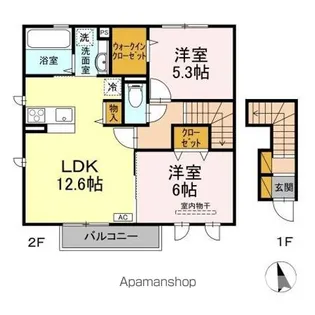 デュオラピッツ B【2階】の間取り