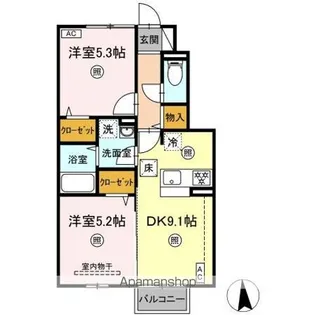 ハニーテラス【1階】の間取り