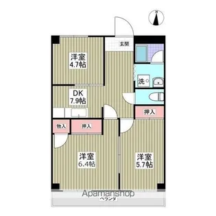 コーポサンライズモリ【5階】の間取り