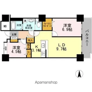 品川シーサイドビュータワー Ⅰ【18階】の間取り