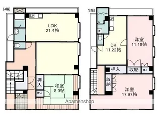 新清水駅前ビル【4階5階号室】の間取り