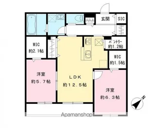 エリーナウエスト【102号室号室】の間取り