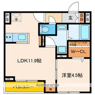パセオプラシード連坊【203号室号室】の間取り